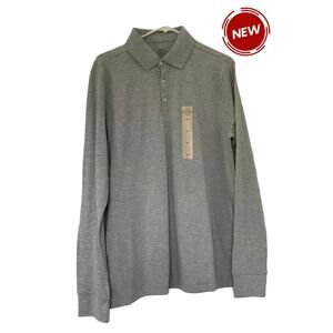 St. John's Bay Gray Classic Fit Polo Shirt Men's Size‎ Medium NWT | 44-48